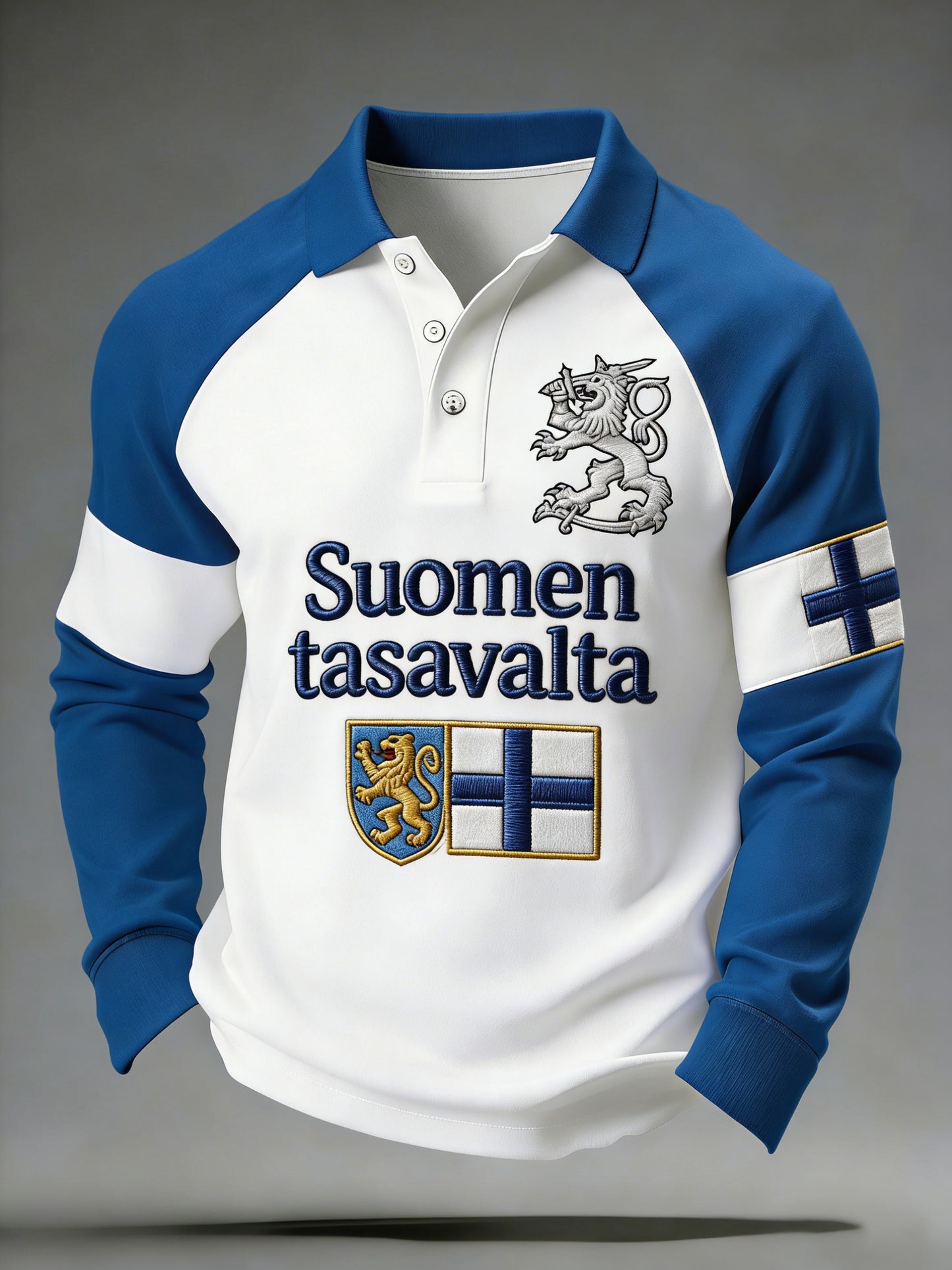 Herrpolotröja med långa ärmar