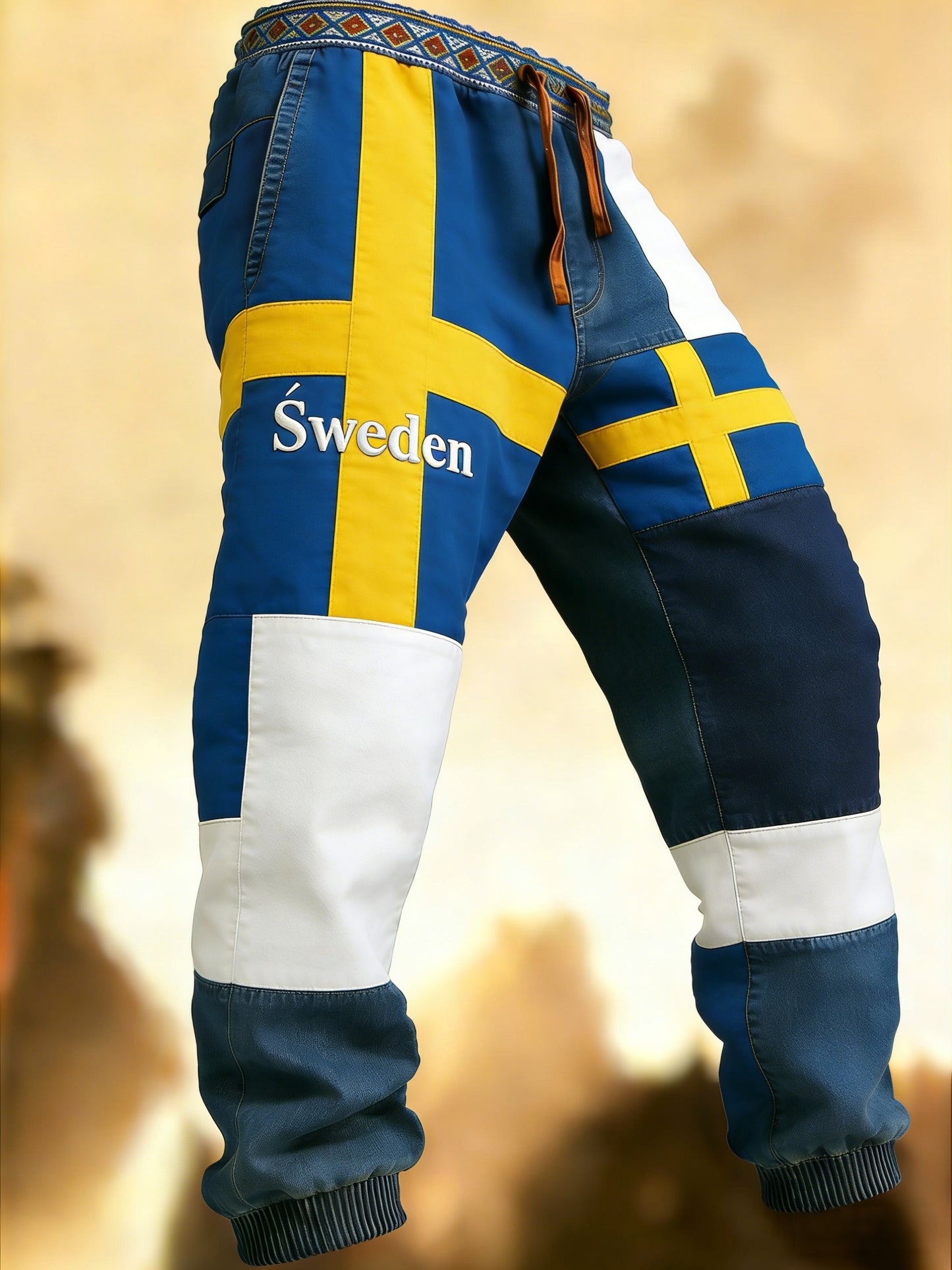 Herr Retro Viking Svensk Flagga Märke Fritidshusor