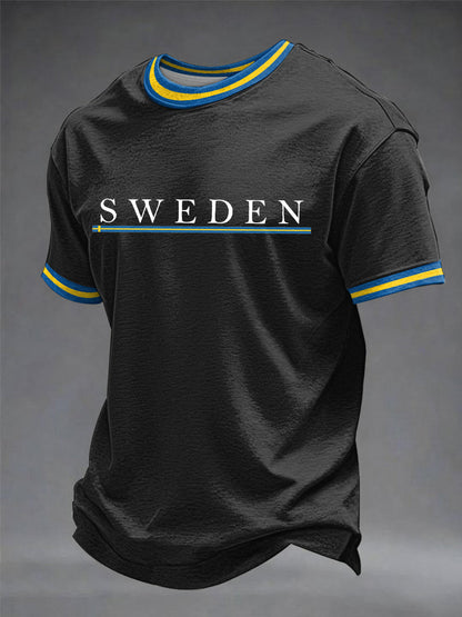Herrtröja med svensk konst och Valhalla-print