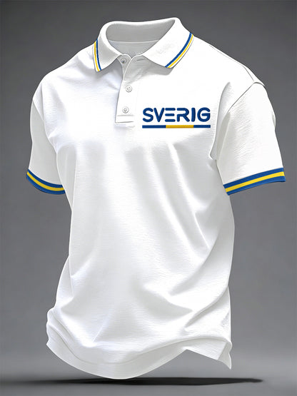 Herrkonsttryck på svensk språk casual topp