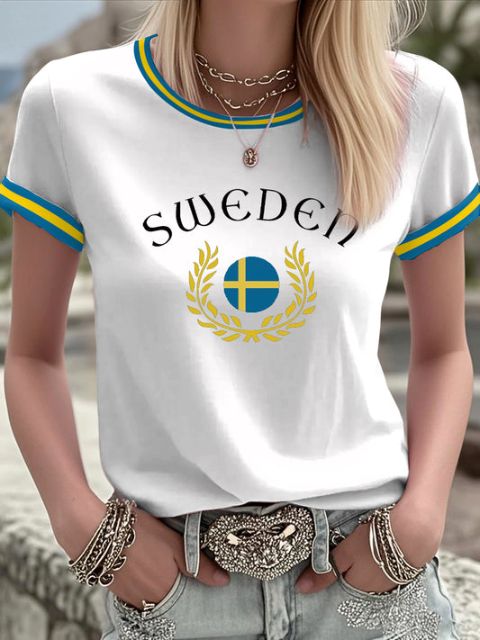 Damer Svensk kunst trykt t-skjorte
