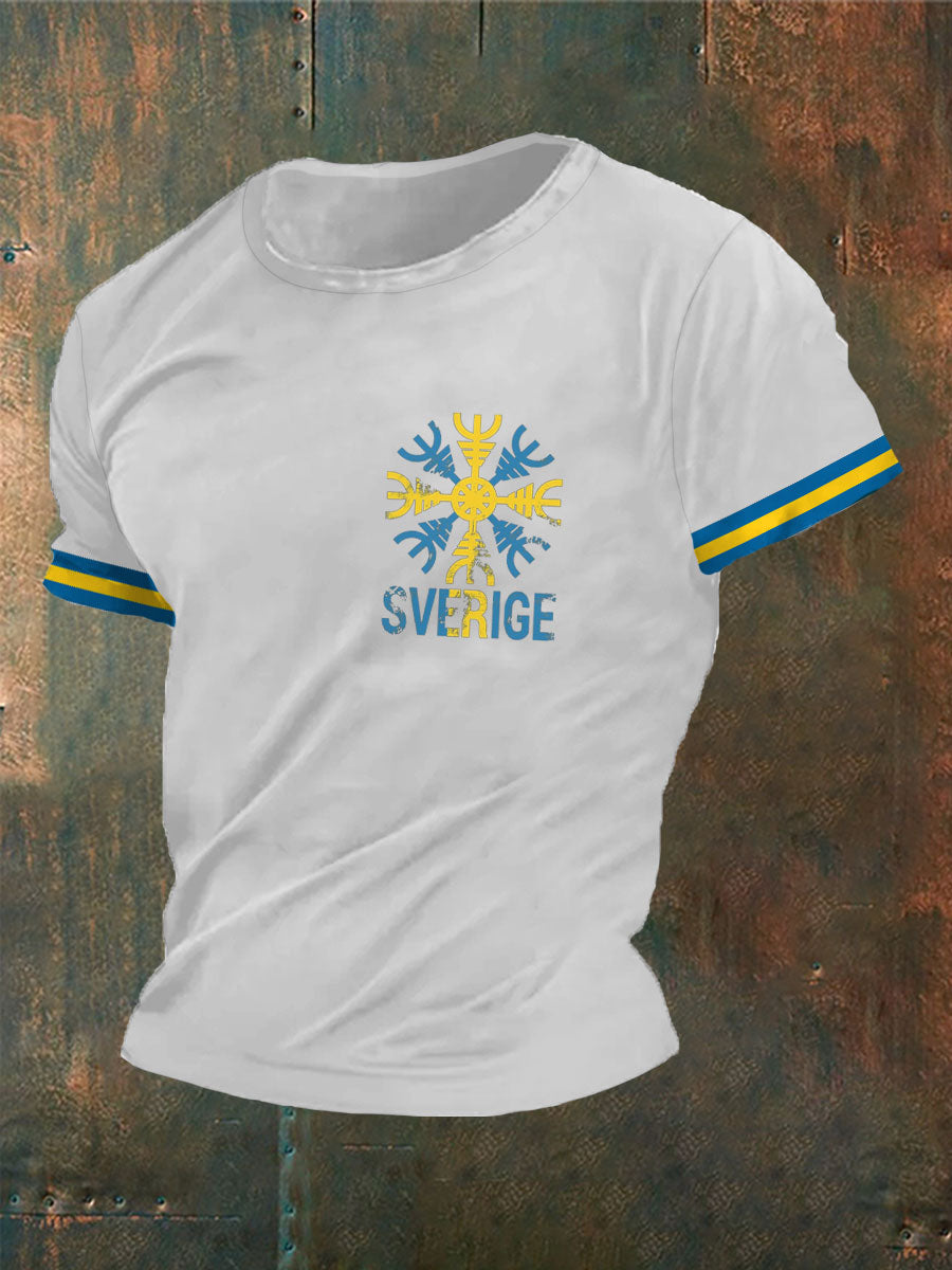 Herrens Sverige Viking Tryckt T-shirt