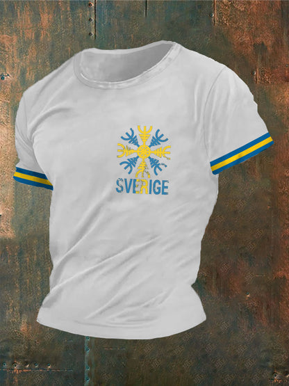 Herrens Sverige Viking Tryckt T-shirt