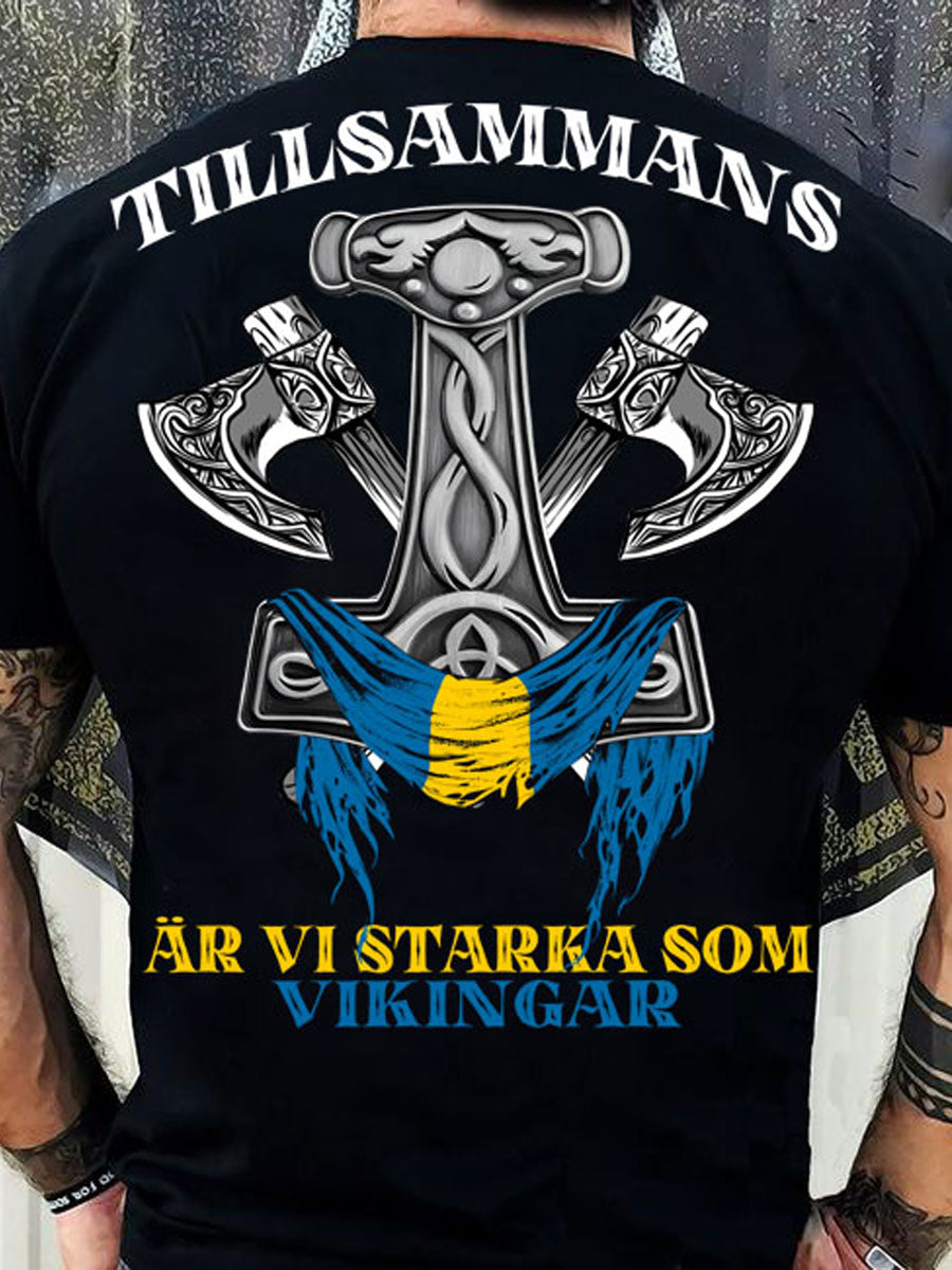 Mäns Sverige Viking Style T-shirt