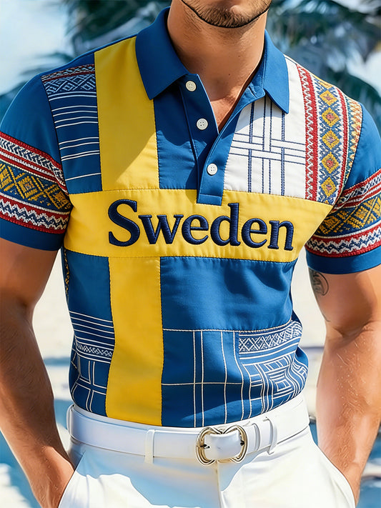 Pologenser for menn i etnisk stil med trykk