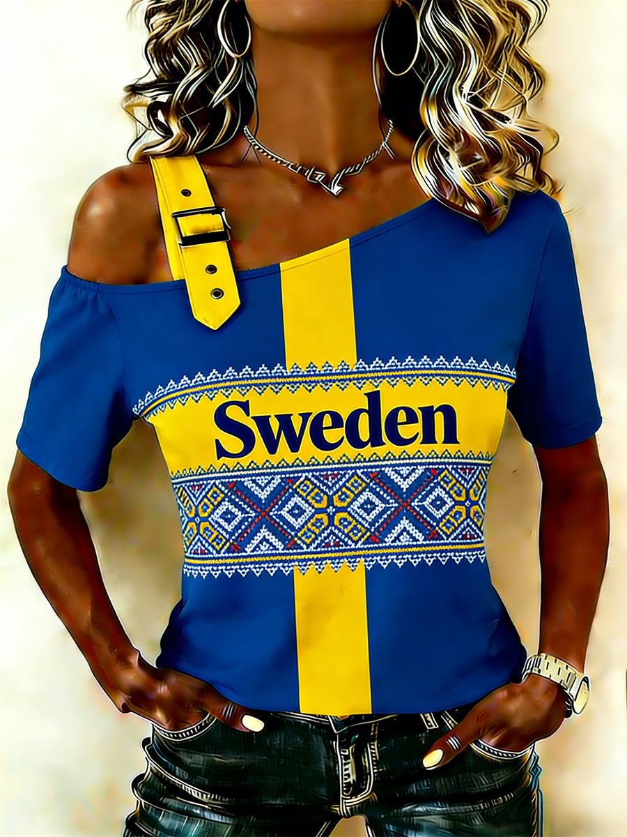 Kvinnors etniska tryck Camisole T-shirt