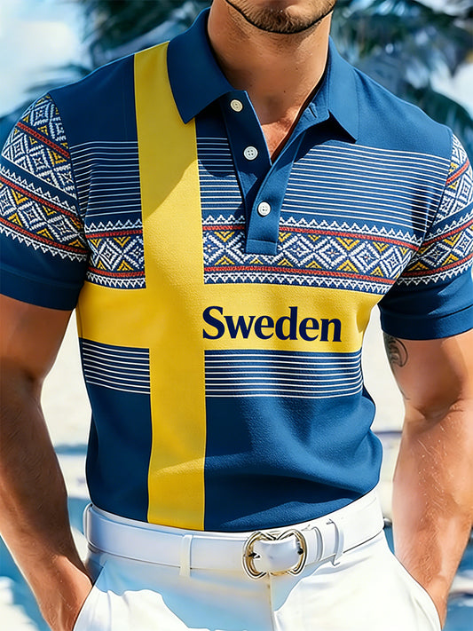 Pologenser for menn i etnisk stil med trykk