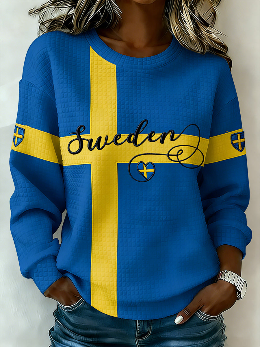Kvinnors tryckt besättning hals lång ärm Sweatshirt
