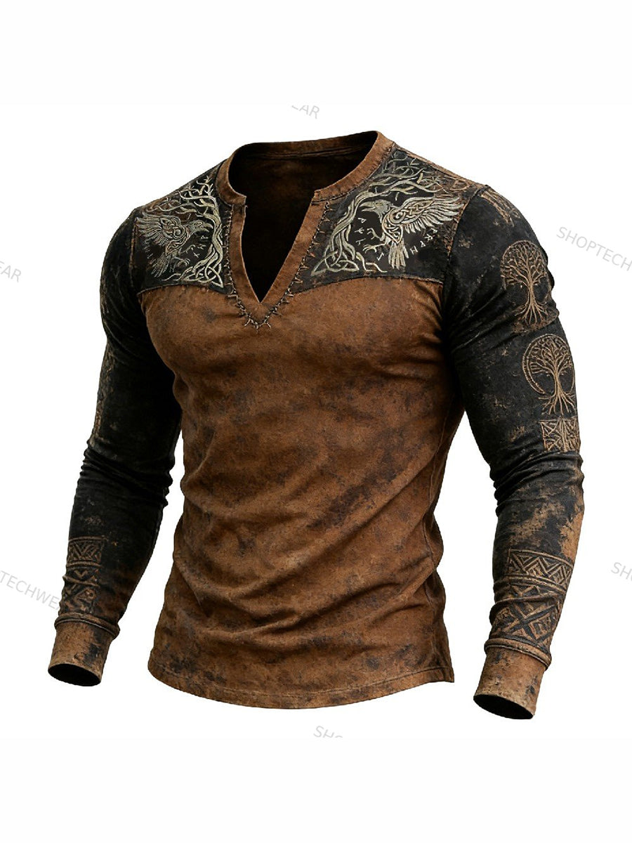 Herrvikingat-shirt med långa ärmar