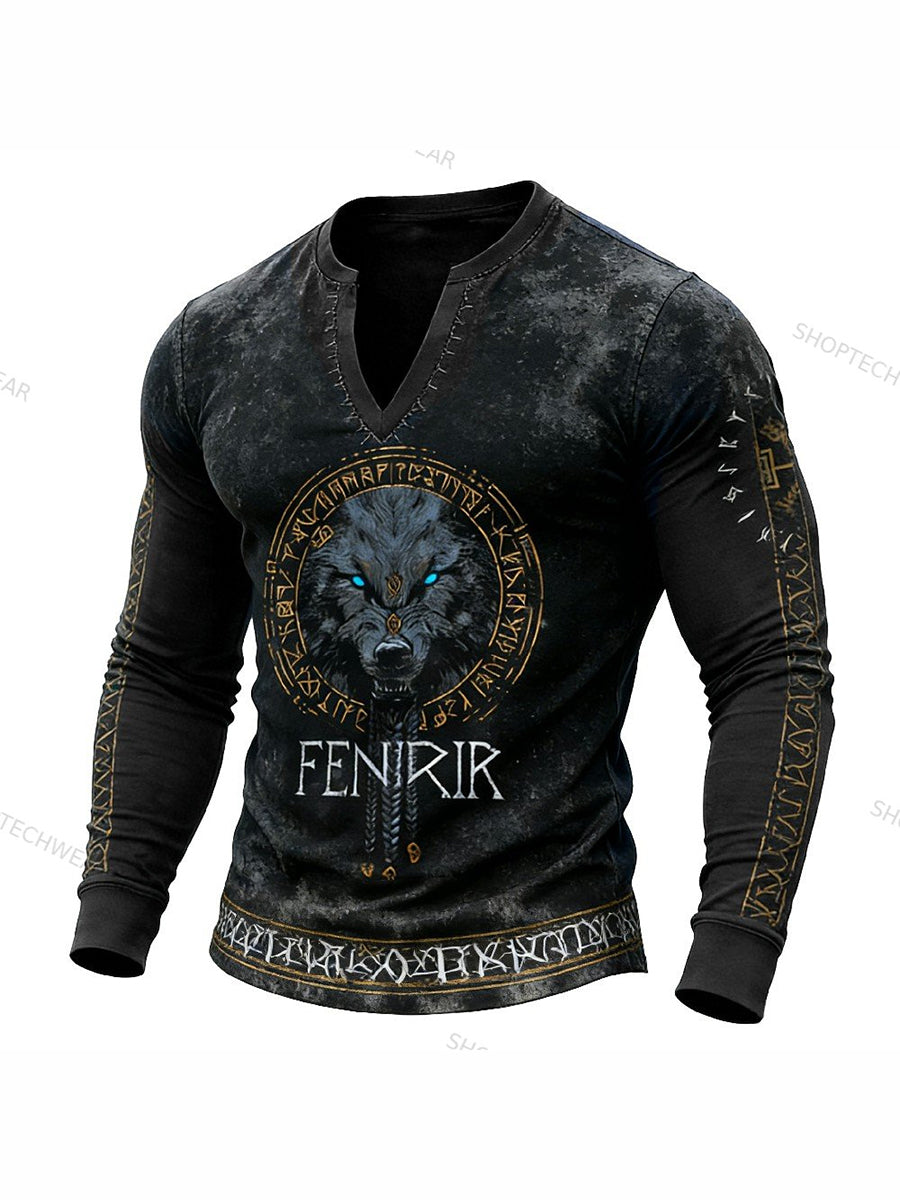 Herrvikingat-shirt med långa ärmar