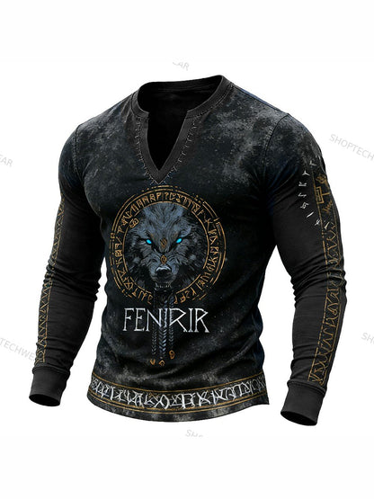 Herrvikingat-shirt med långa ärmar