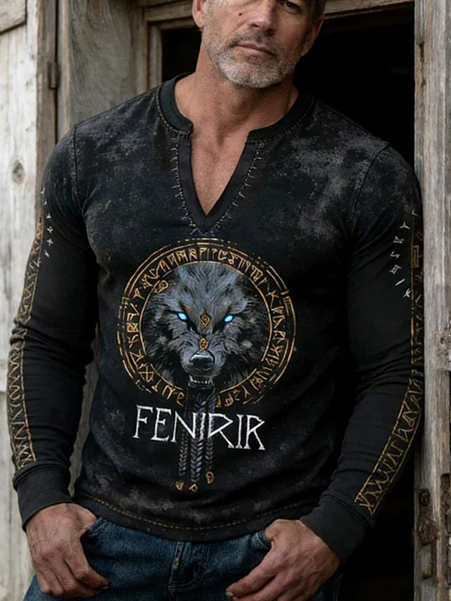 Herrvikingat-shirt med långa ärmar