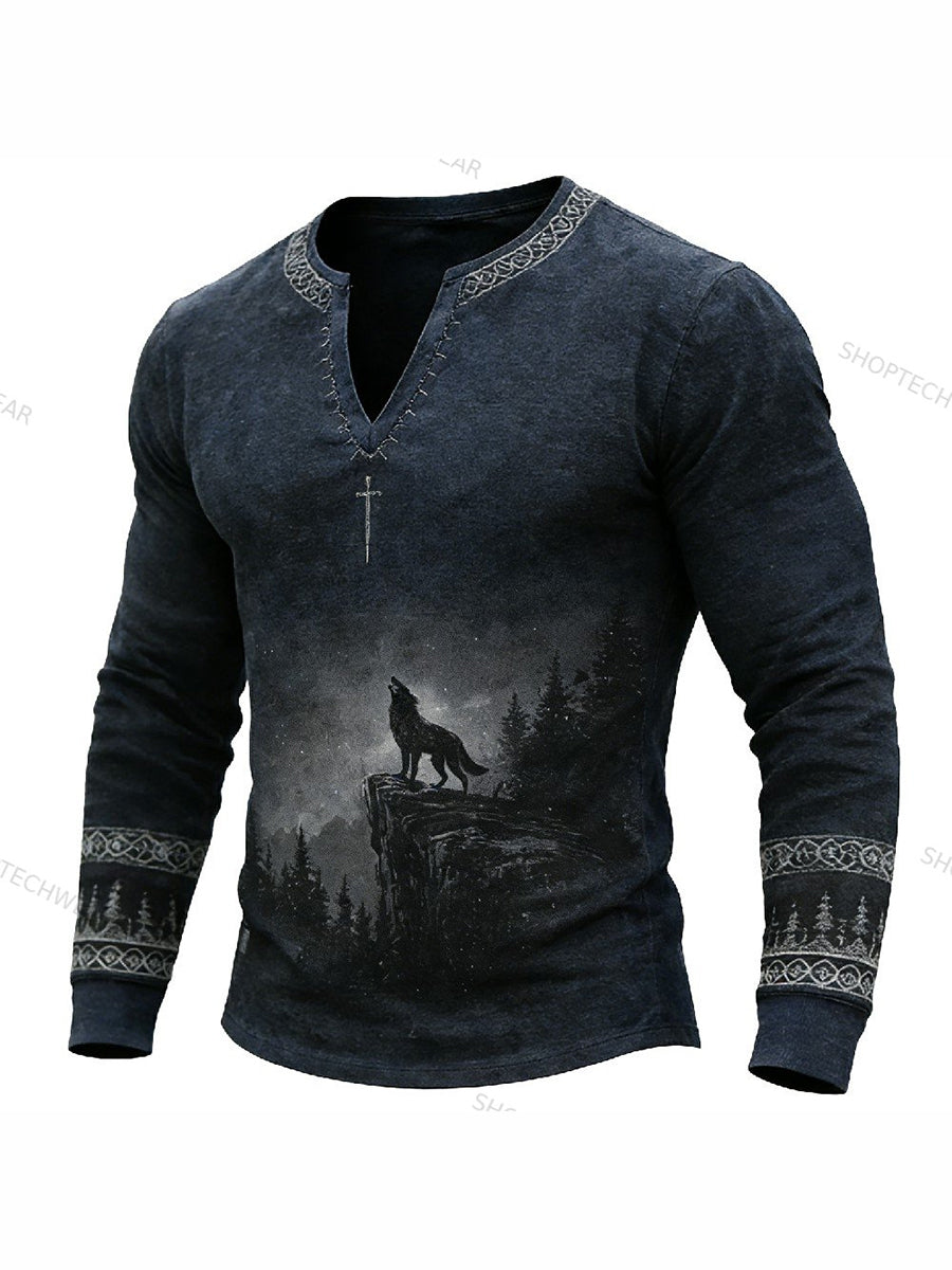 Herrvikingat-shirt med långa ärmar