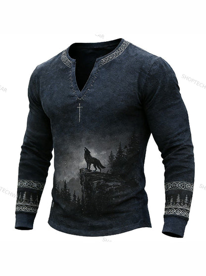 Herrvikingat-shirt med långa ärmar