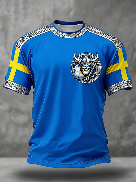 Herrarnas Sverige Fotbollslärd Tryckt T-shirt