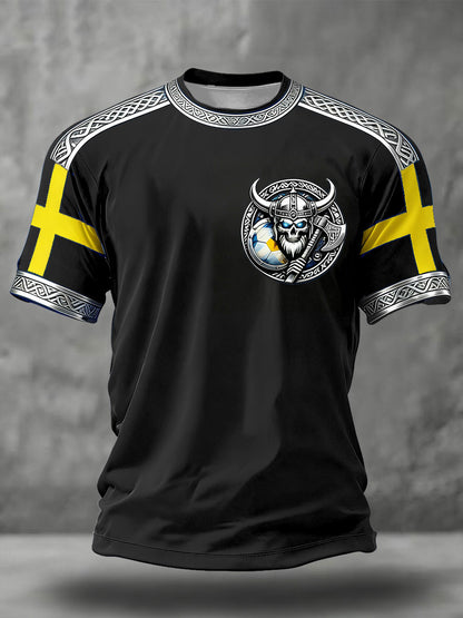 Herrarnas Sverige Fotbollslärd Tryckt T-shirt