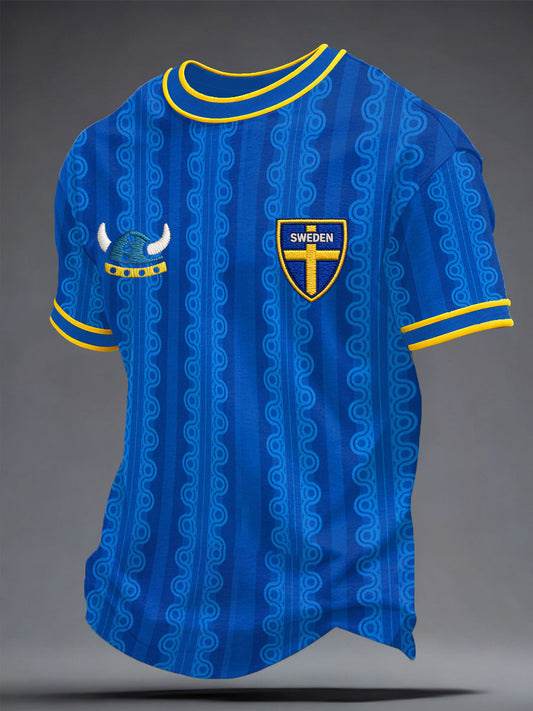 Mäns Sverige Fotboll Lover Tryckt T-shirt