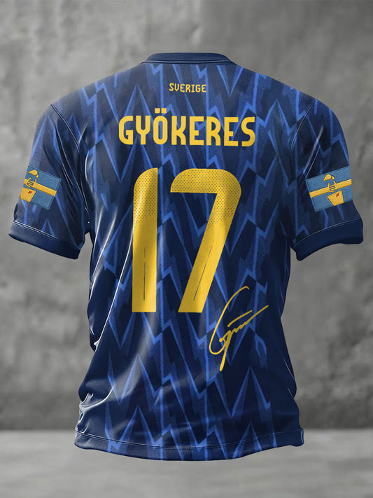 Herrarnas Sverige Fotbollslärd Tryckt T-shirt