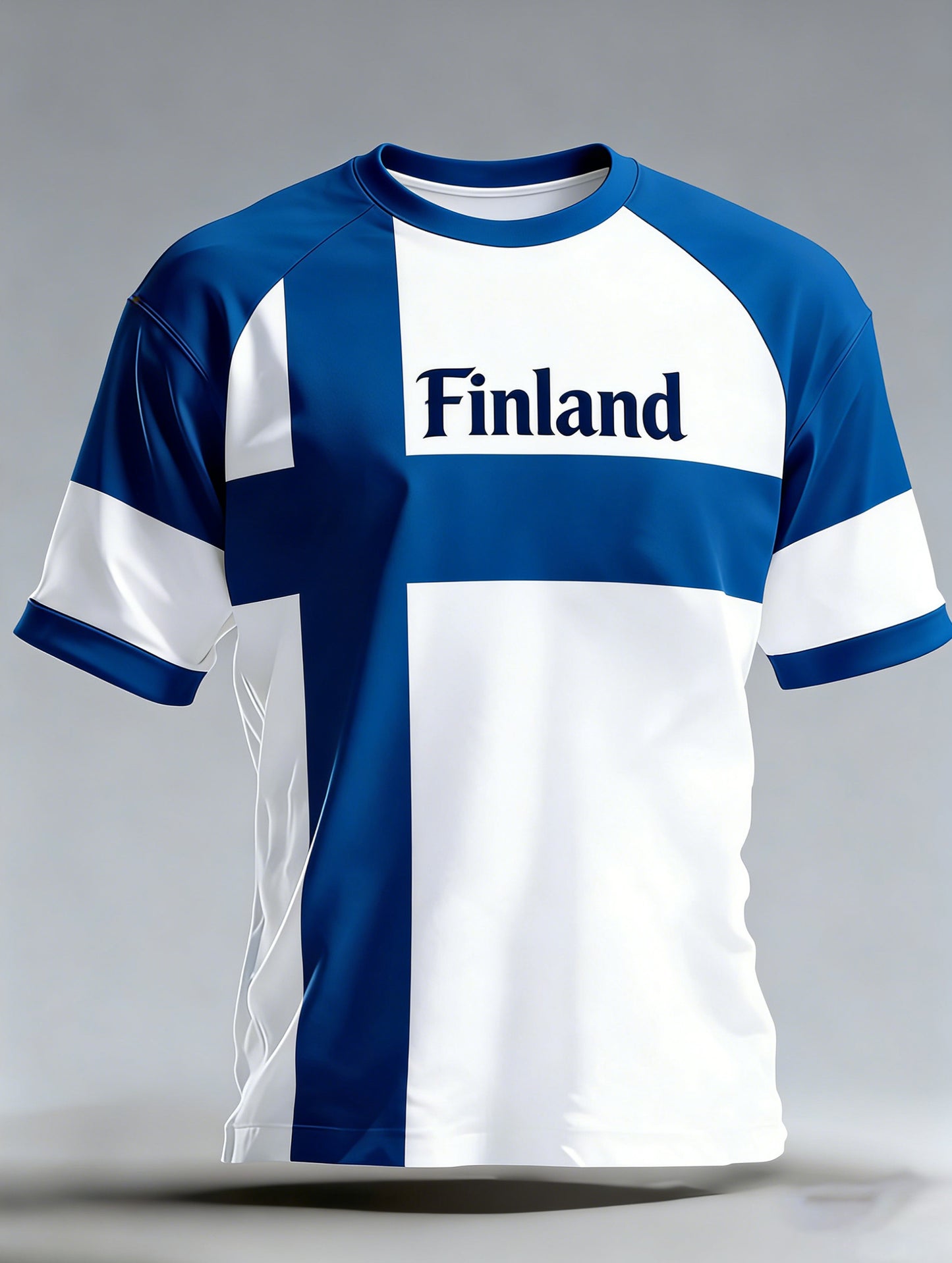 Mäns finska flagg färgschema Konst Skriv ut T-shirt