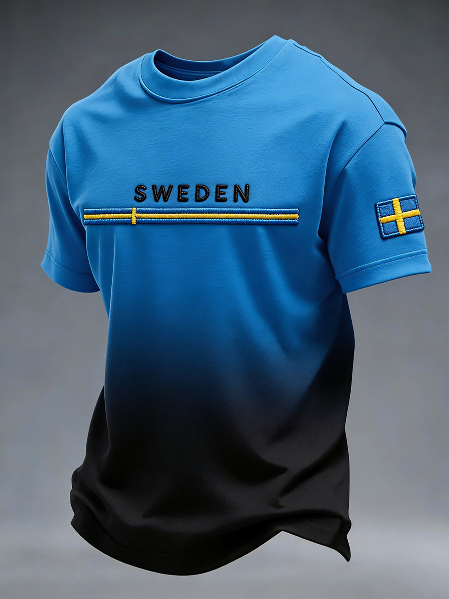 Retro svensk konsttryck avslappnad t-shirt