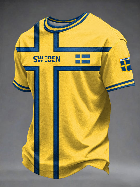 Herrtröja med svensk konsttryck