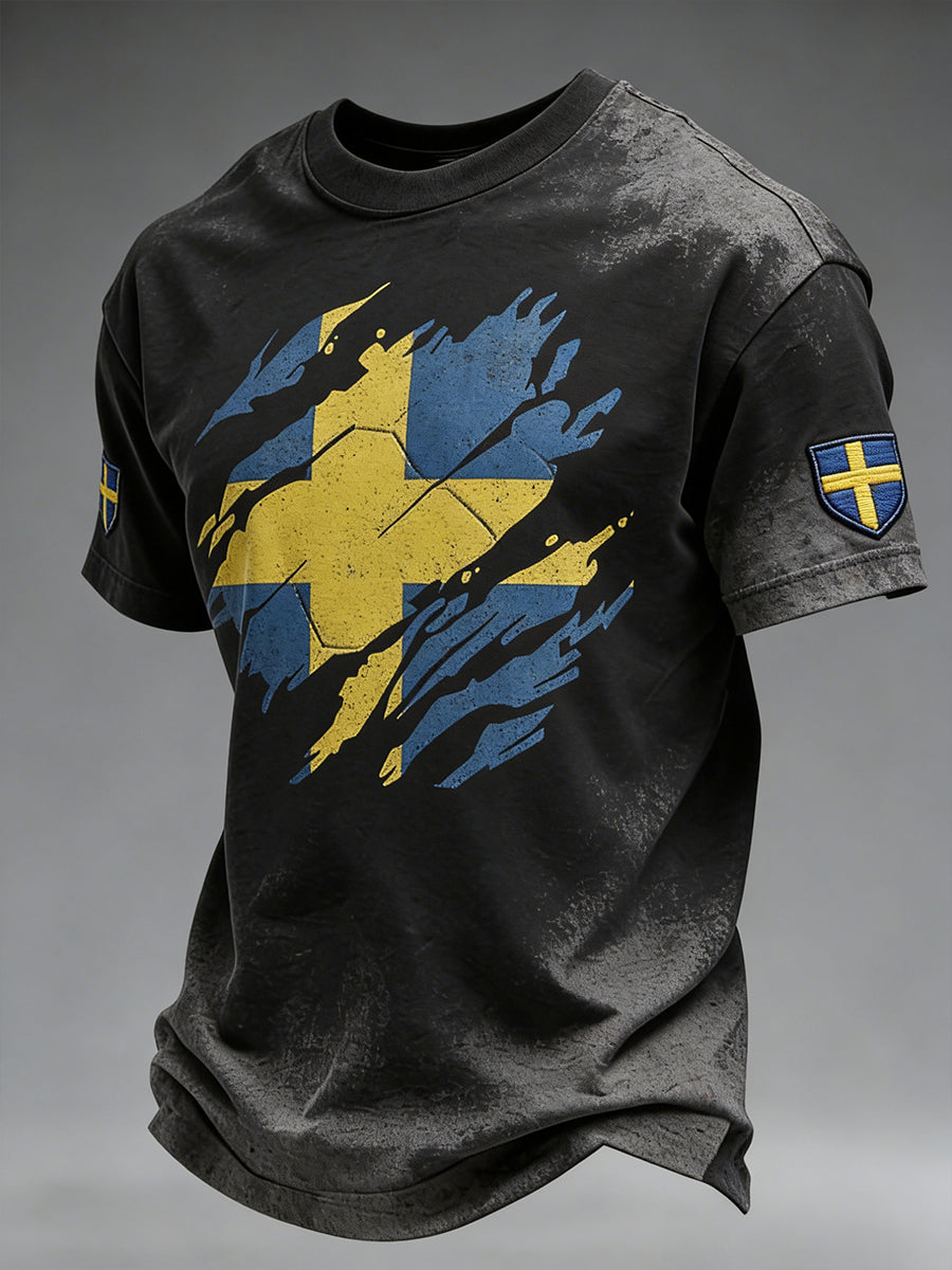 Mäns orolig fotboll tryck T-shirt
