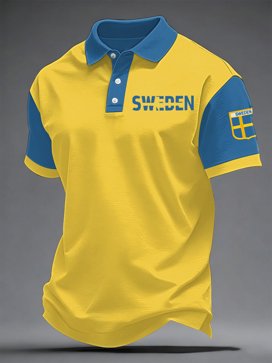 Herrkonsttryck på svensk språk casual topp