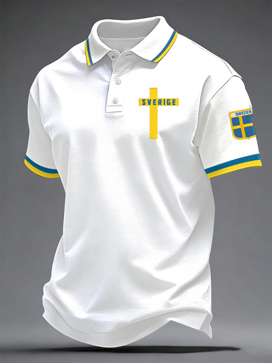 Herrkonsttryck på svensk språk casual topp