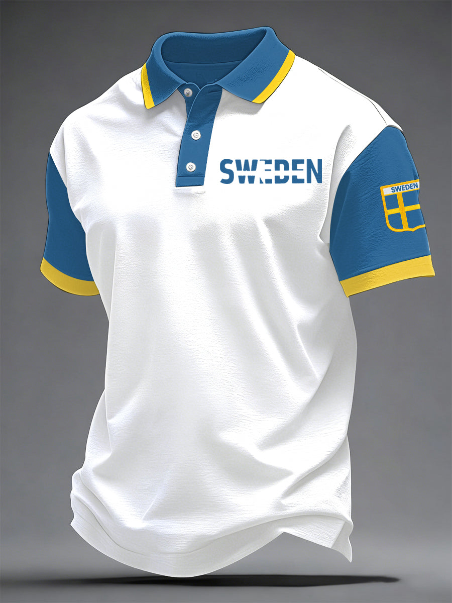 Herrkonsttryck på svensk språk casual topp