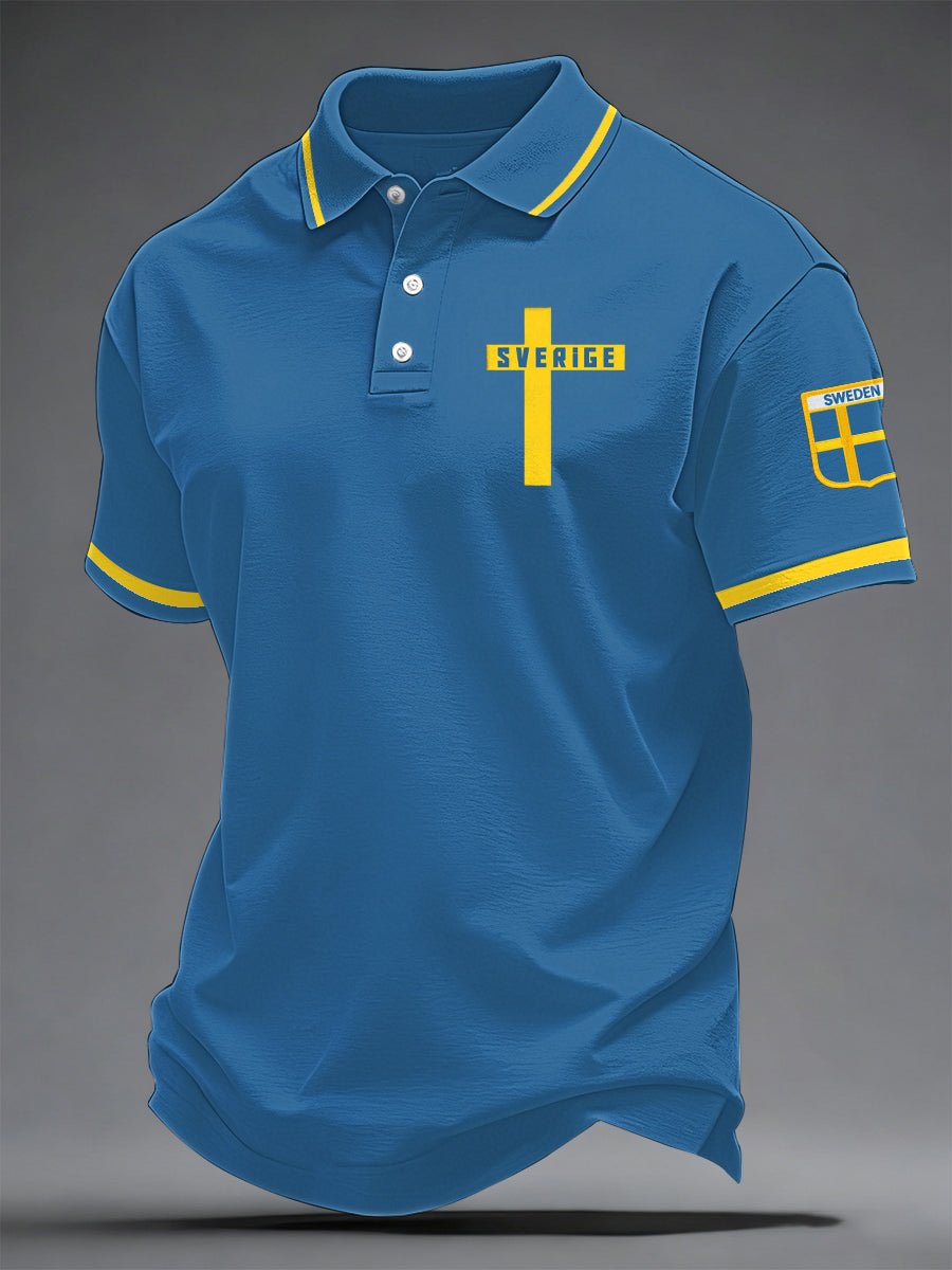 Herrkonsttryck på svensk språk casual topp
