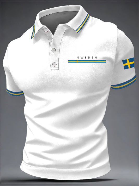 Herrkonsttryck på svensk språk casual topp