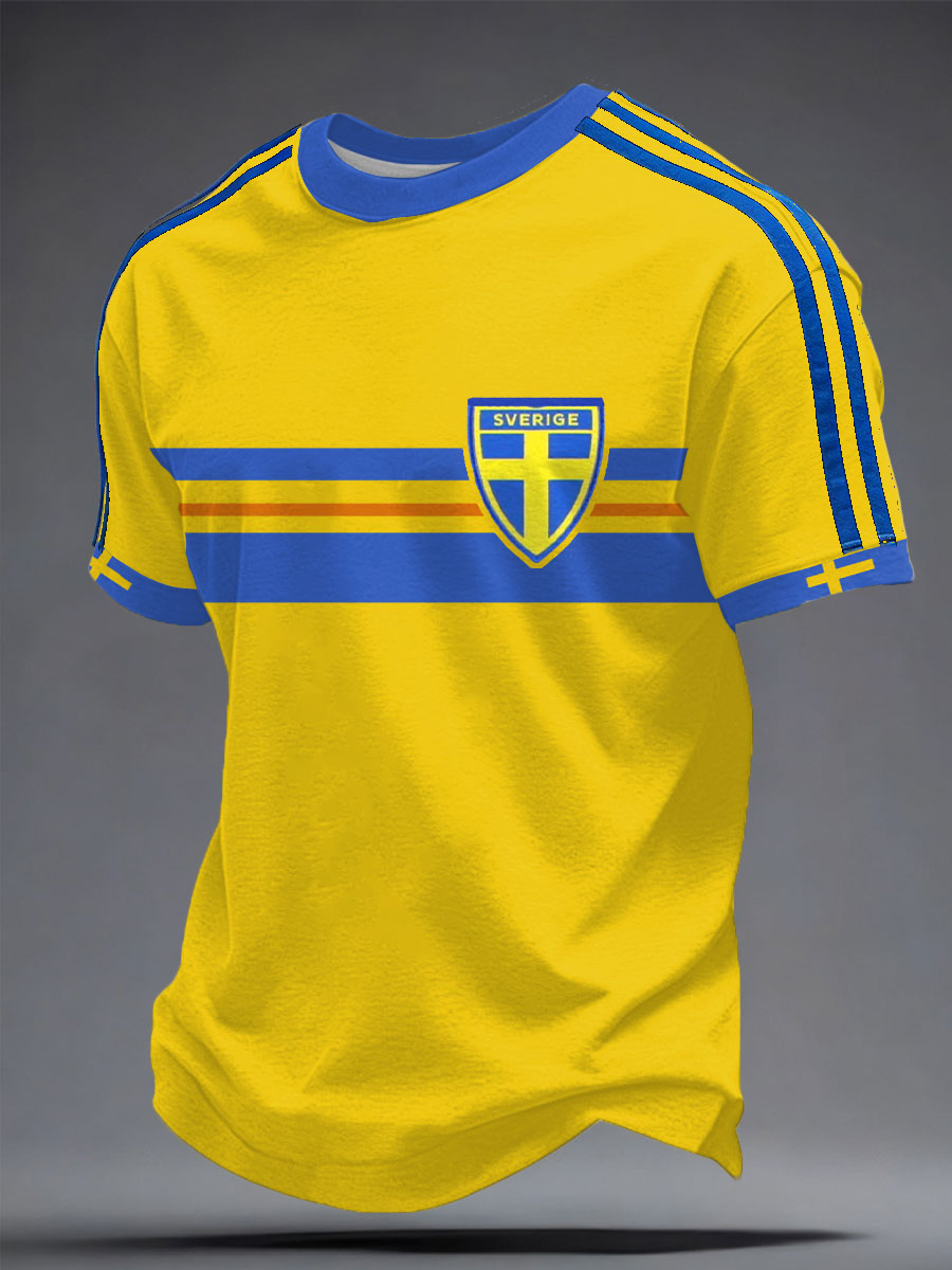 Herrarnas Sverige Fotbollslärd Tryckt T-shirt