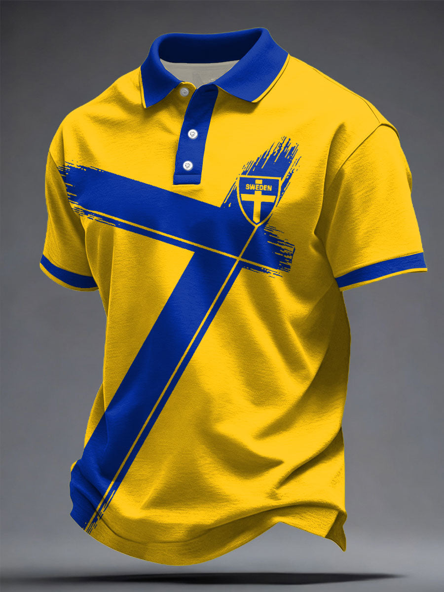 Herr Sverige Fotbollsläkare Tryckta Casual T-shirts