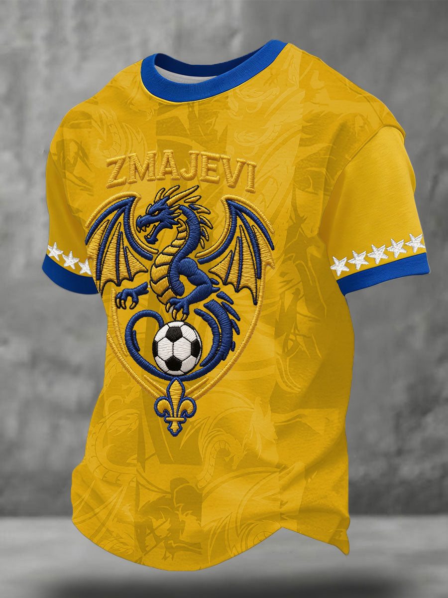 Herr Bosnien ZMAJEVI Fotbollsentusiast Tryckt T-shirt