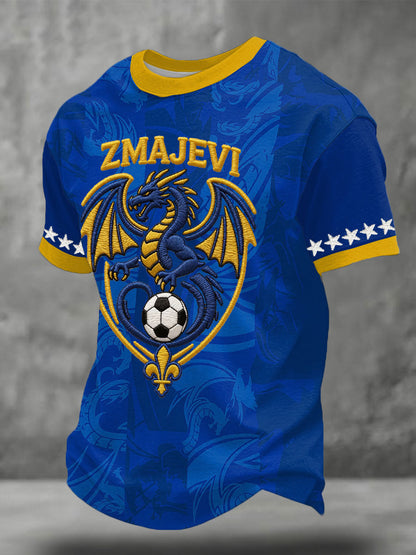 Herr Bosnien ZMAJEVI Fotbollsentusiast Tryckt T-shirt