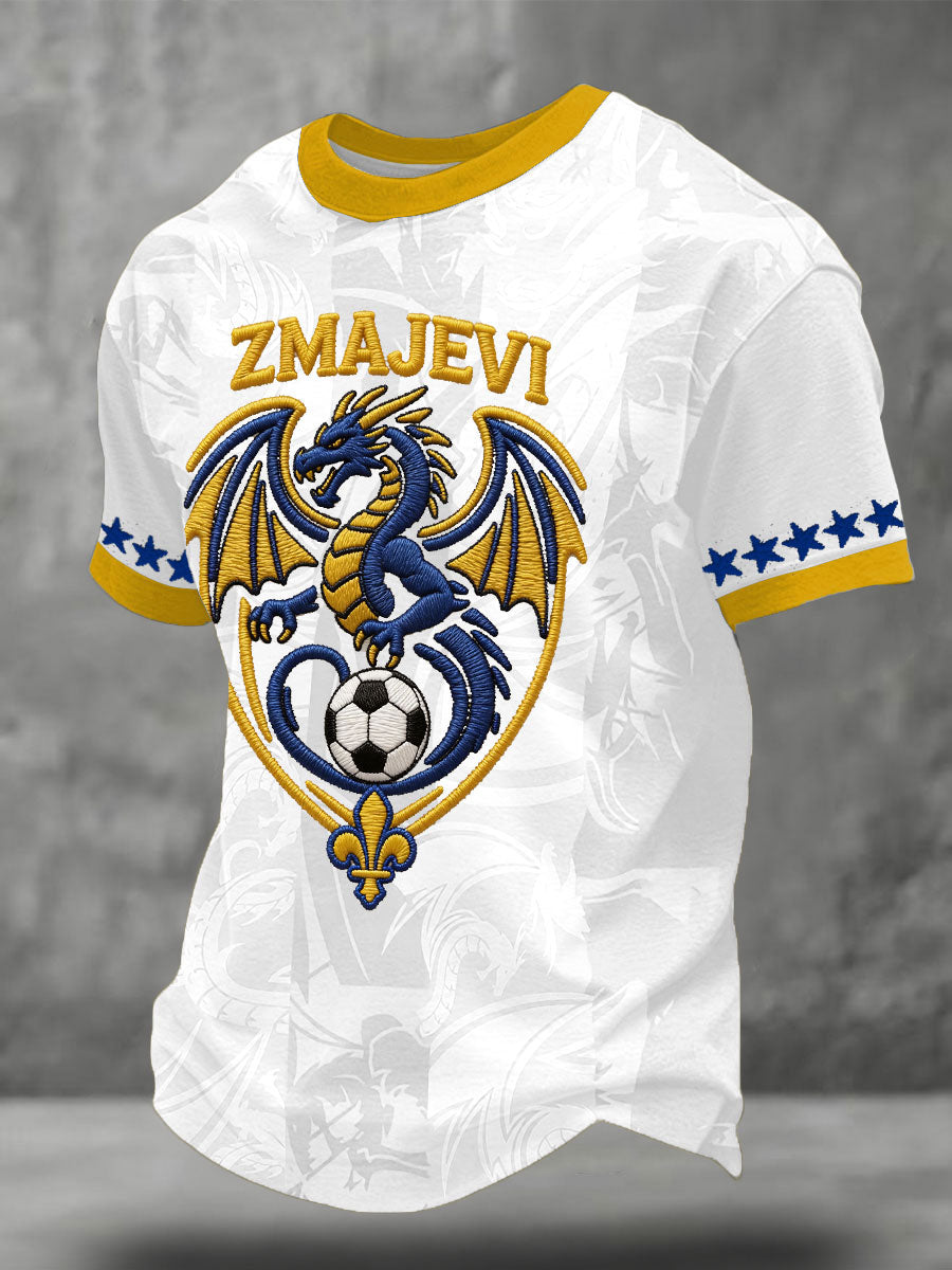 Herr Bosnien ZMAJEVI Fotbollsentusiast Tryckt T-shirt