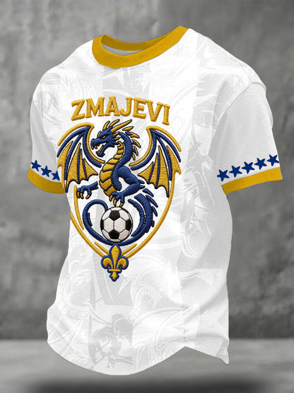 Herr Bosnien ZMAJEVI Fotbollsentusiast Tryckt T-shirt