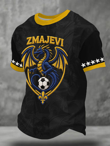 Herr Bosnien ZMAJEVI Fotbollsentusiast Tryckt T-shirt
