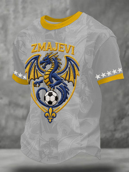 Herr Bosnien ZMAJEVI Fotbollsentusiast Tryckt T-shirt