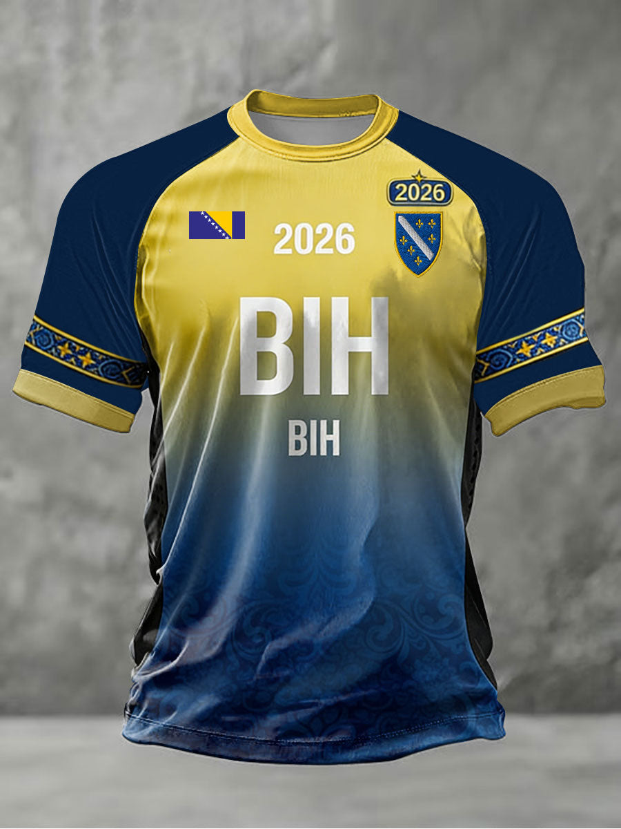 Herr Bosnien ZMAJEVI Fotbollsentusiast Tryckt kortärmad t-shirt