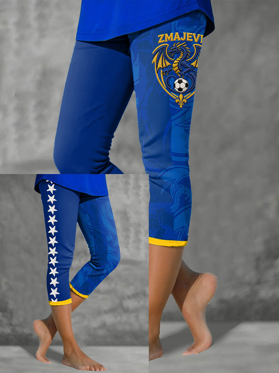 Kvinnors Bosnien ZMAJEVI Fotboll Lover Printed Leggings