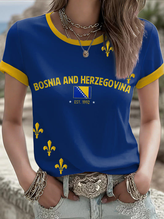 Damer Bosnien ZMAJEVI Fotbollsentusiast Tryckt T-shirt