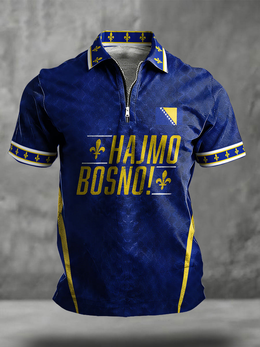 Herr Bosnien Fotbollsläkare ZMAJEVI Tryckta Casual T-shirts