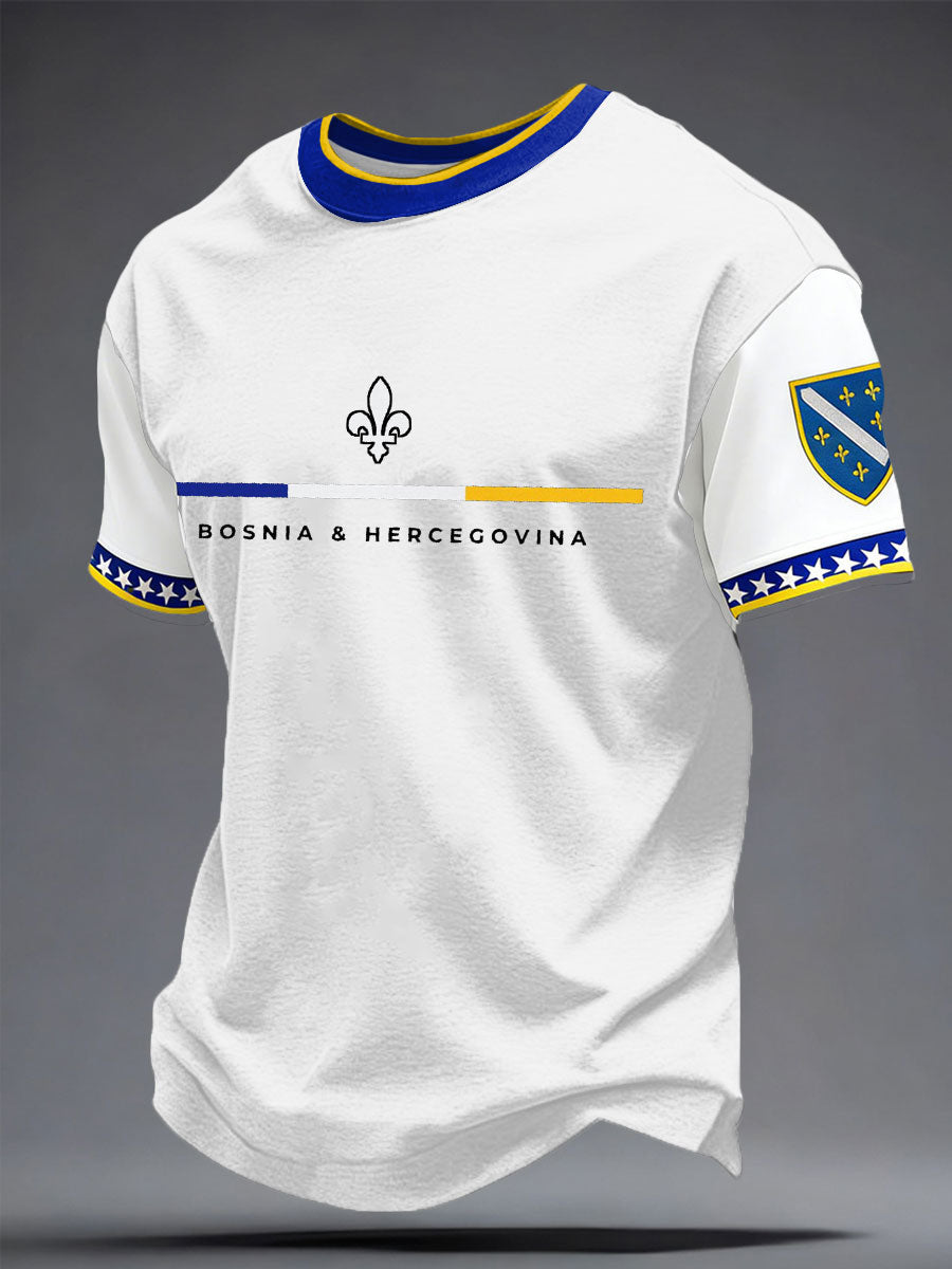 Herr Bosnien ZMAJEVI Fotbollsentusiast Tryckt T-shirt