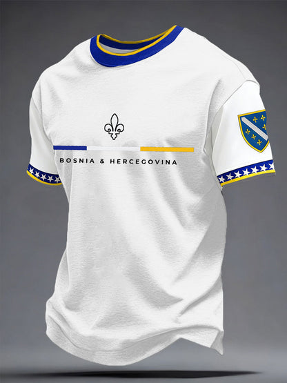 Herr Bosnien ZMAJEVI Fotbollsentusiast Tryckt T-shirt