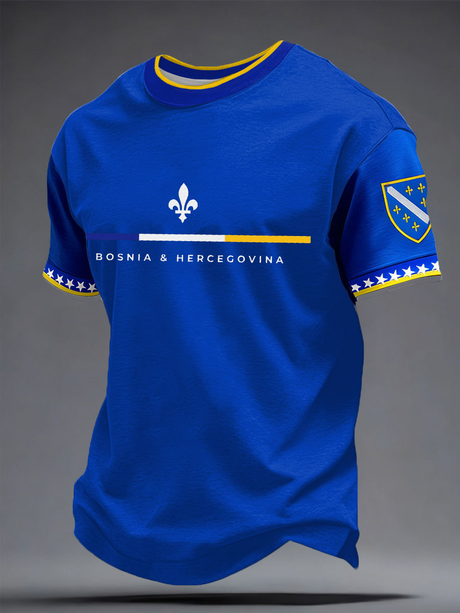 Herr Bosnien ZMAJEVI Fotbollsentusiast Tryckt T-shirt