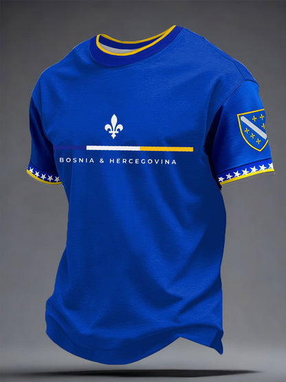 Herr Bosnien ZMAJEVI Fotbollsentusiast Tryckt T-shirt