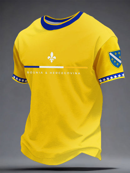 Herr Bosnien ZMAJEVI Fotbollsentusiast Tryckt T-shirt