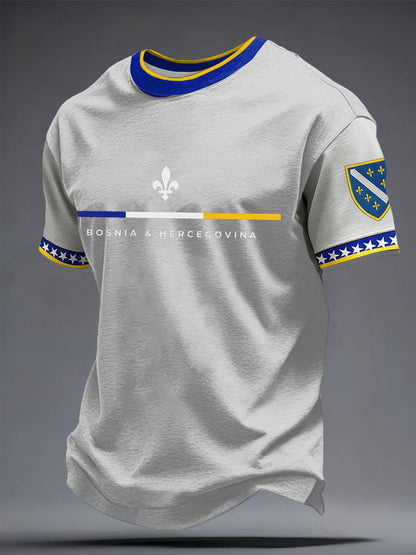 Herr Bosnien ZMAJEVI Fotbollsentusiast Tryckt T-shirt
