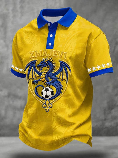 Herr Bosnien ZMAJEVI Fotbollsentusiast Tryck Casual T-shirts